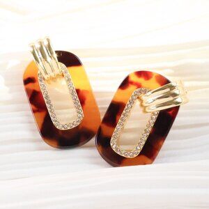 Fiona Gold Tortoiseshell Earrings by Alicia Bonnie